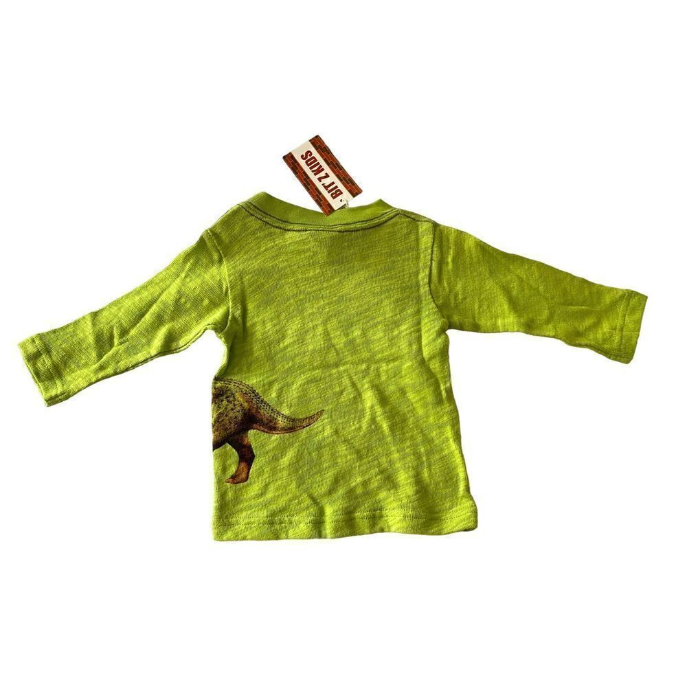 Baby’s Bit’ Z Kids New Textured Cotton Long-sleeve  Dino T-shirt, 3-6m